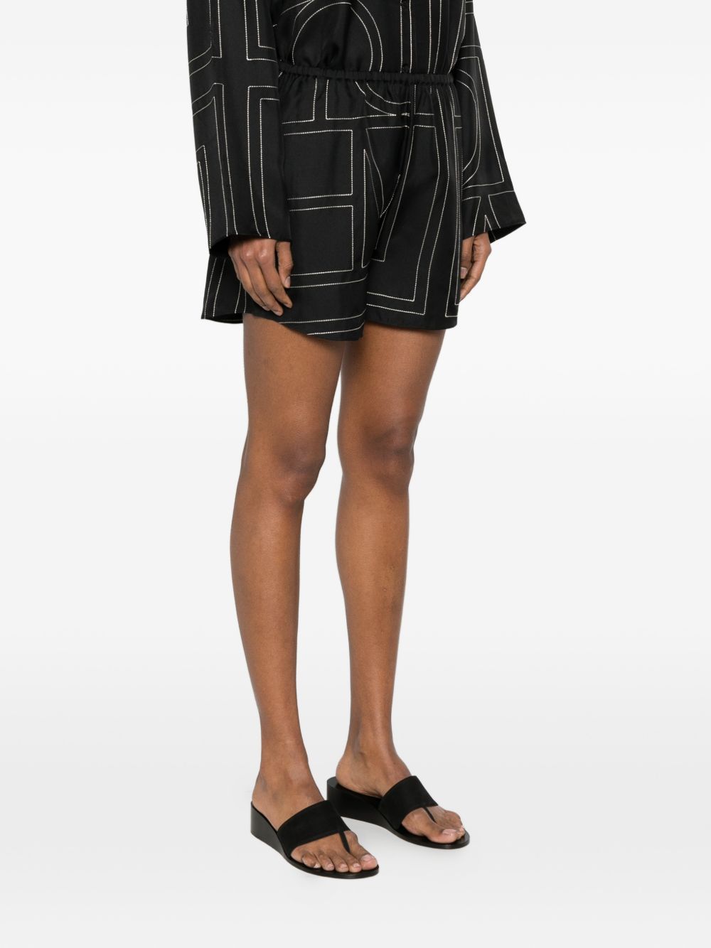 Toteme Women Monogram Silk Pajama Shorts