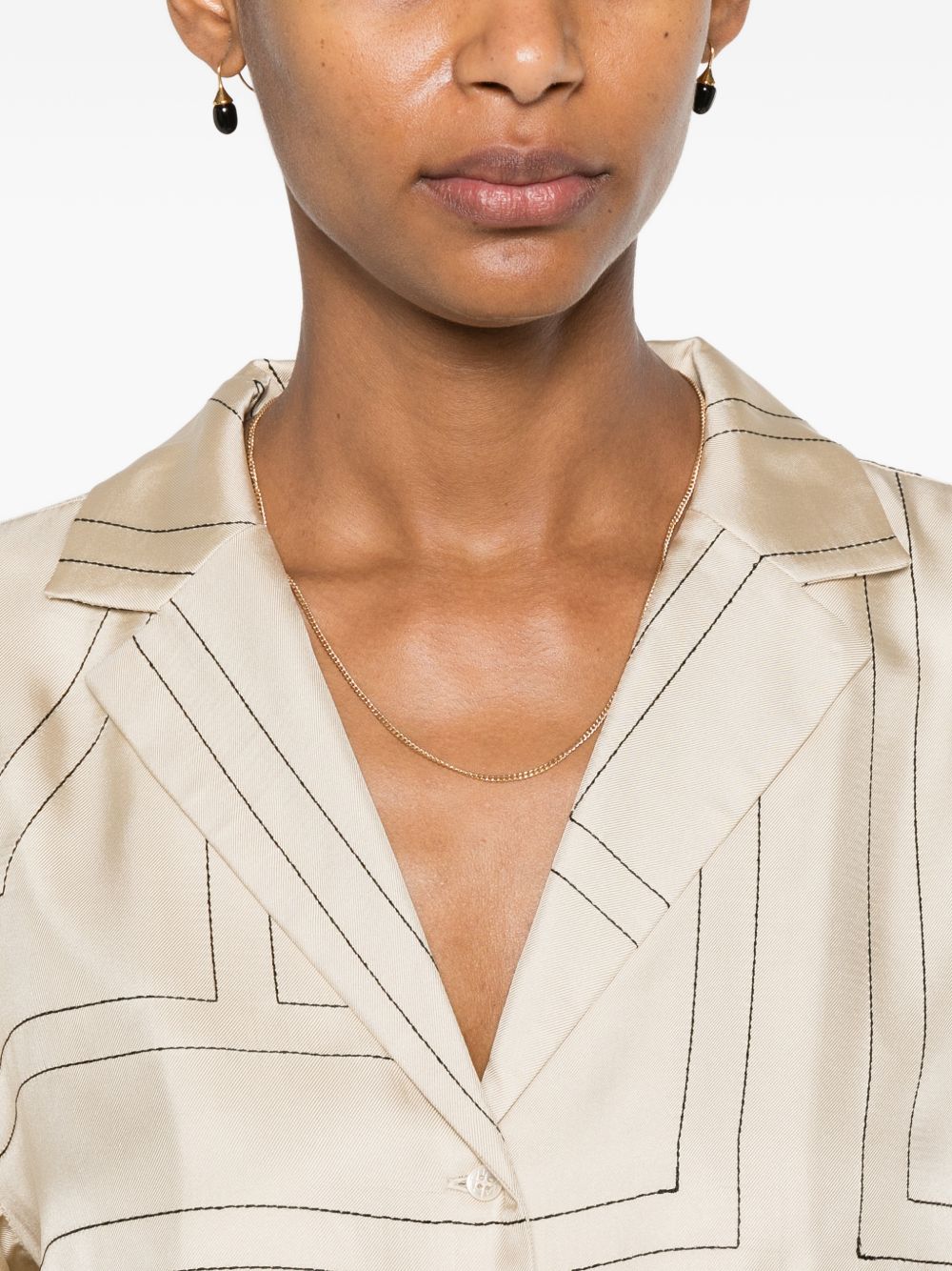 Toteme Women Monogram Silk Pajama Shirt