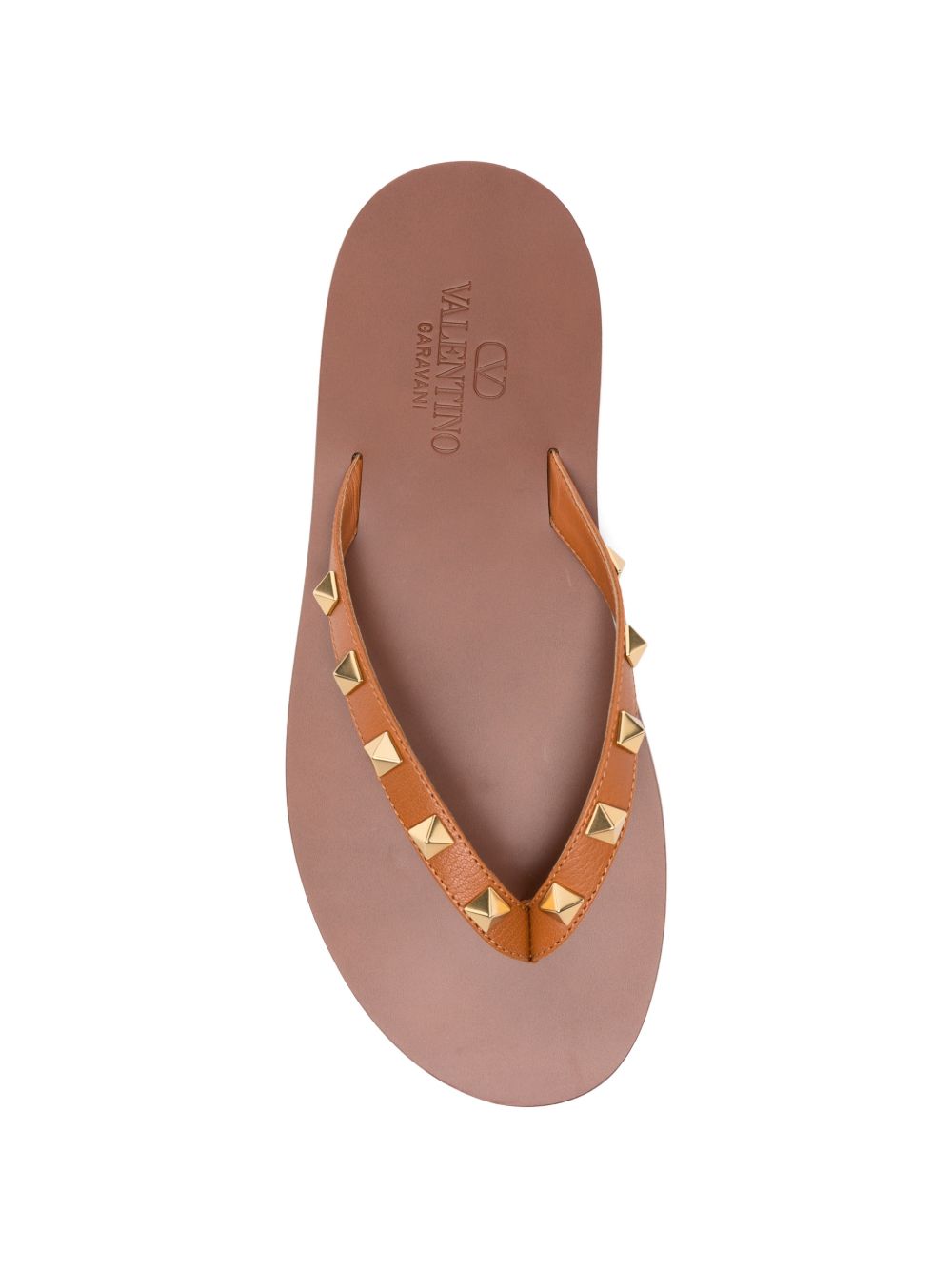 Valentino Garavani Men Rockstud Leather Thong Sandals