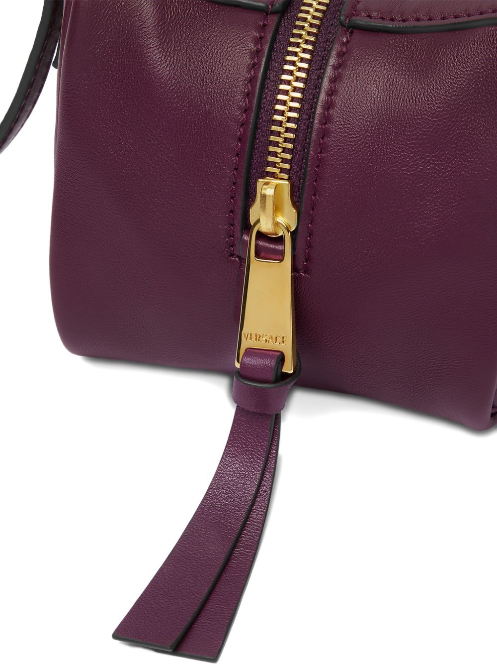 Versace Women Versace Tag Leather Bowling Bag
