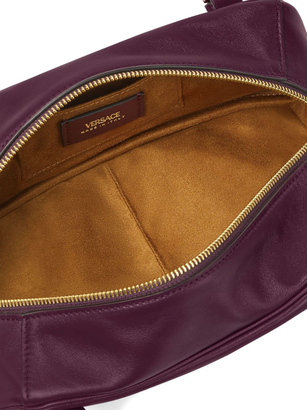 Versace Women Versace Tag Leather Bowling Bag