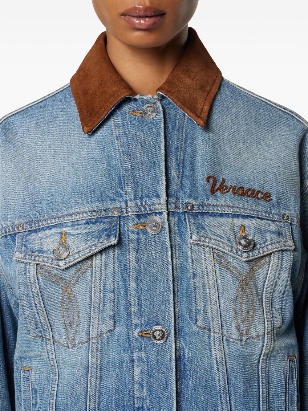 Versace Women Denim Cotton Jacket