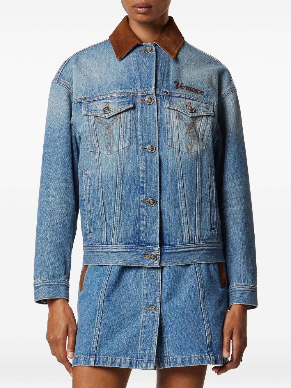 Versace Women Denim Cotton Jacket