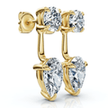 3Ct Diamond Studs & Earring Jackets 14k Gold Pear Shape Lab Grown