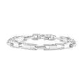 Men's Polished Steel Oval Clasp 6mm Flexible Link  8.5 " Bracelet