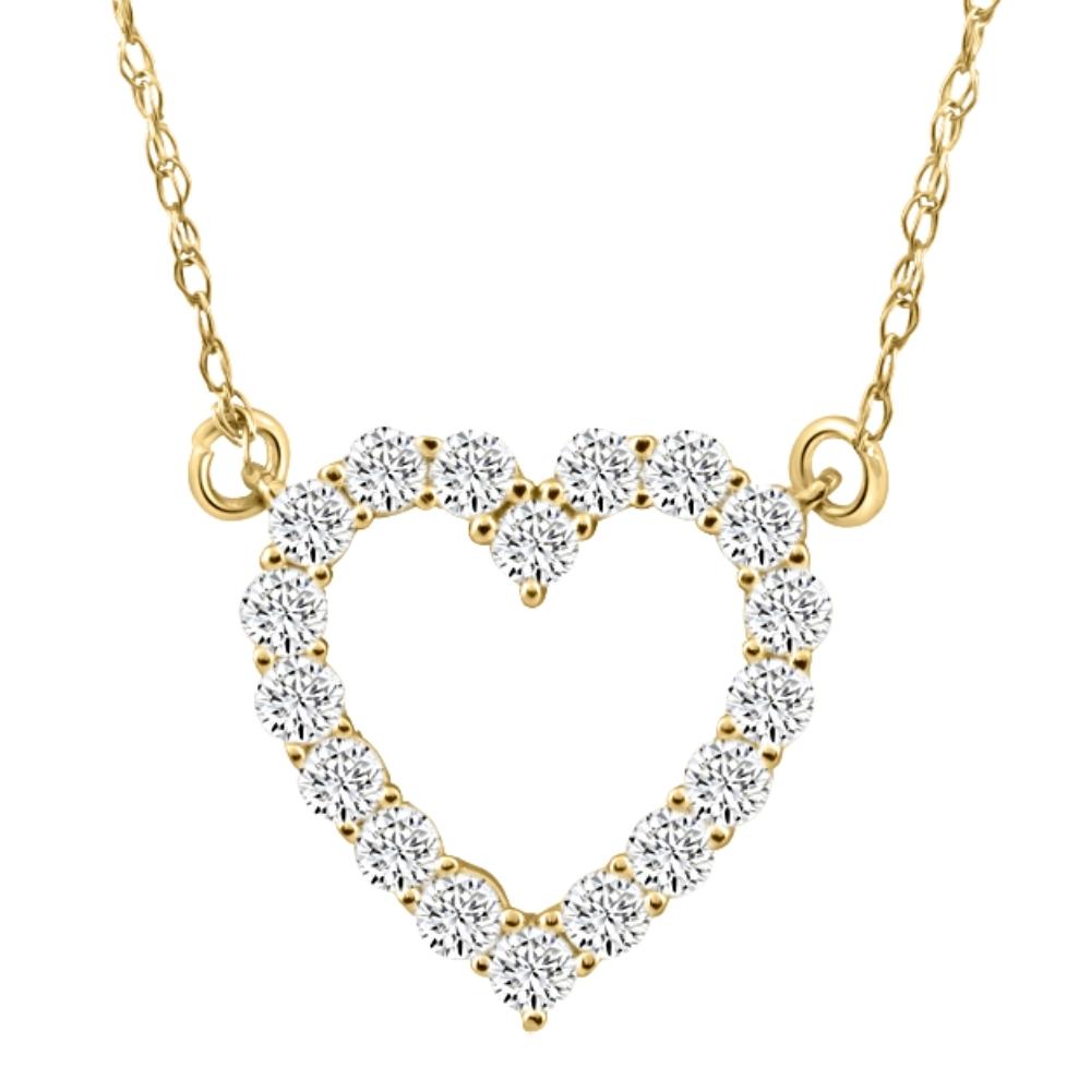 1/2Ct Heart Diamond Pendant in 10k White or Yellow Gold