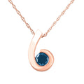 14K Rose Gold 1/4ct Blue Diamond Solitaire Pendant