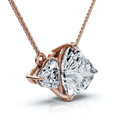 1/2Ct Heart Cut Toi Et Moi Forever Us Pendant 14k Gold Lab Grown