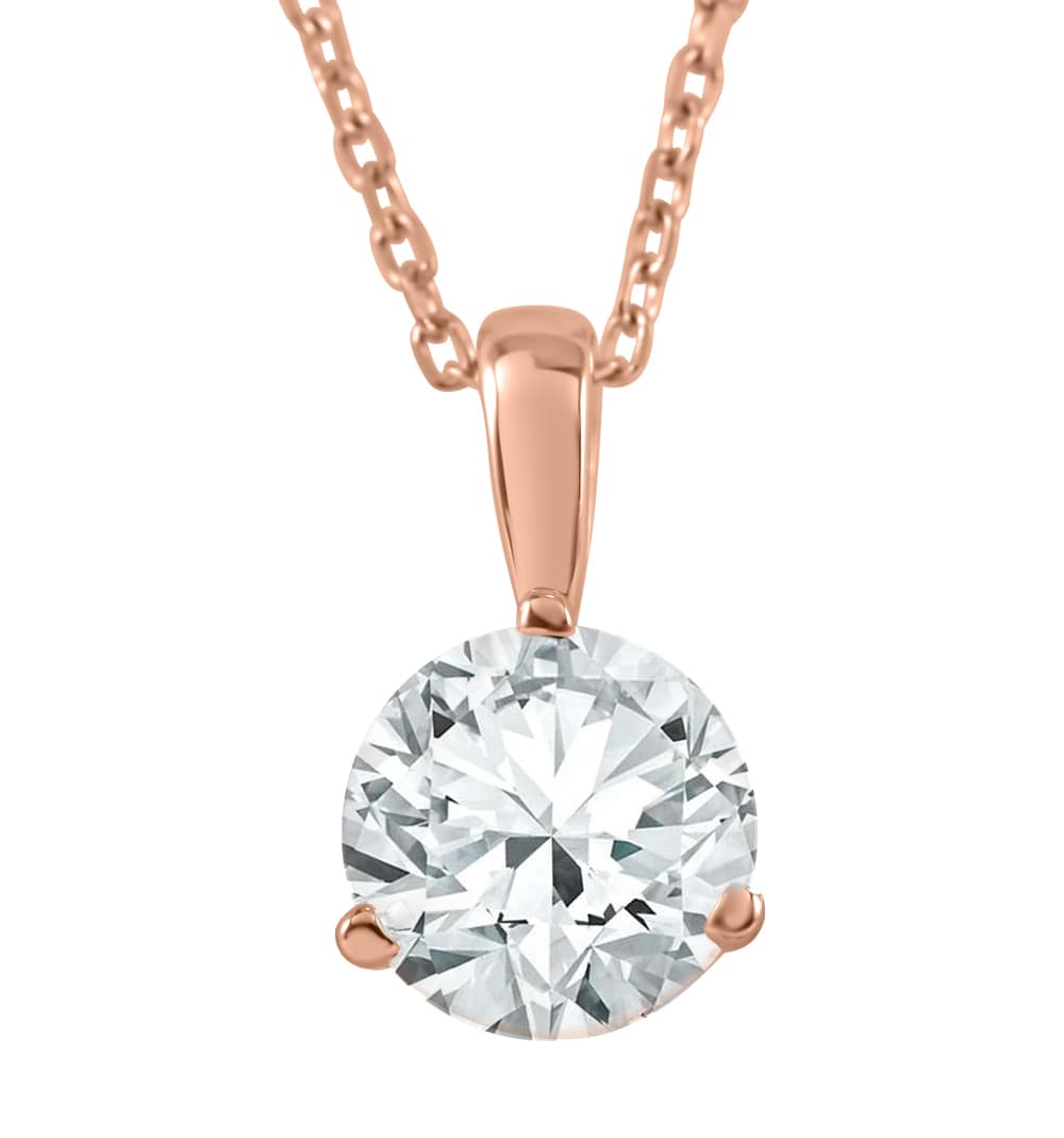 1/5 ct Solitaire Lab Grown Diamond Pendant available in 14K and Platinum