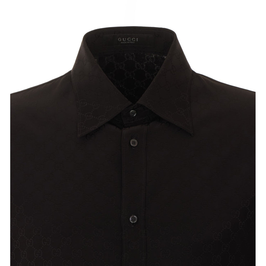 Gucci Men Gg Fluid Fabric Shirt