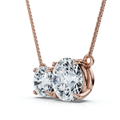 1 1/2Ct Rounds Toi et Moi Diamond Pendant 14k Gold or Pt Lab Grown Size: 1/3" Wide