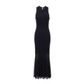 ALEXANDER MCQUEEN FITTED MAXI DRESS WITH FLARE DETAIL - SIZE S