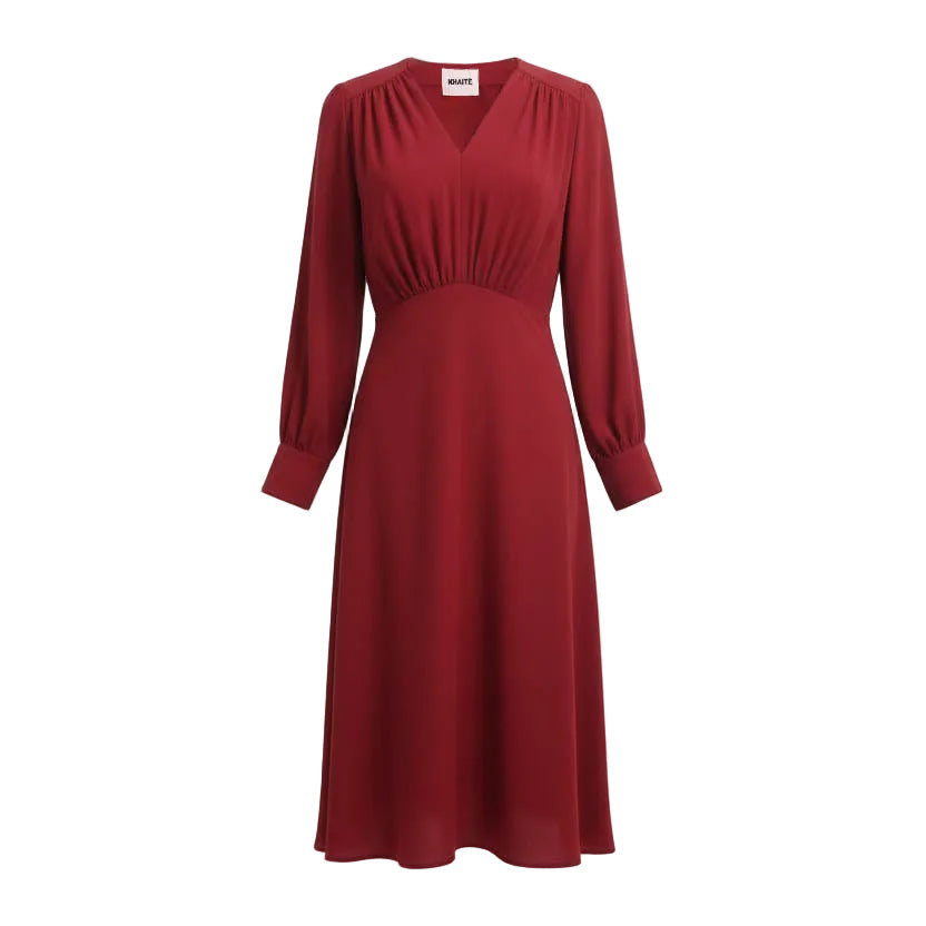 KHAITE RED SILK DRESS - SIZE 0
