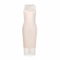 KHAITE CREAM SATIN DRESS WITH LAYERED TULLE DETAIL - SIZE 0