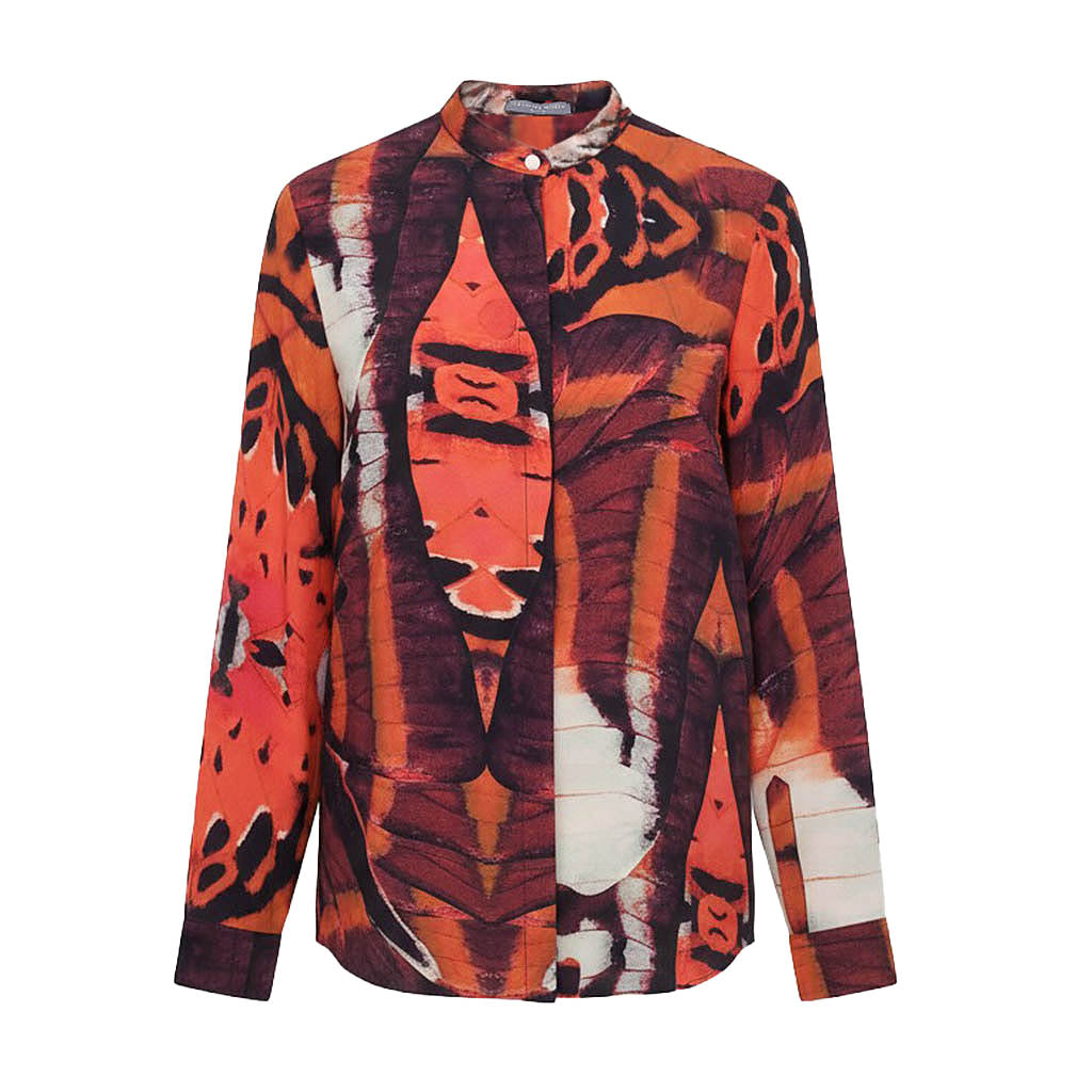 ALEXANDER MCQUEEN ABSTRACT BUTTERFLY BLOUSE - SIZE 40