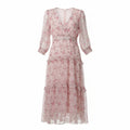LOVESHACKFANCY BLUSH MAXI FLORAL TIERED DRESS - SIZE 8