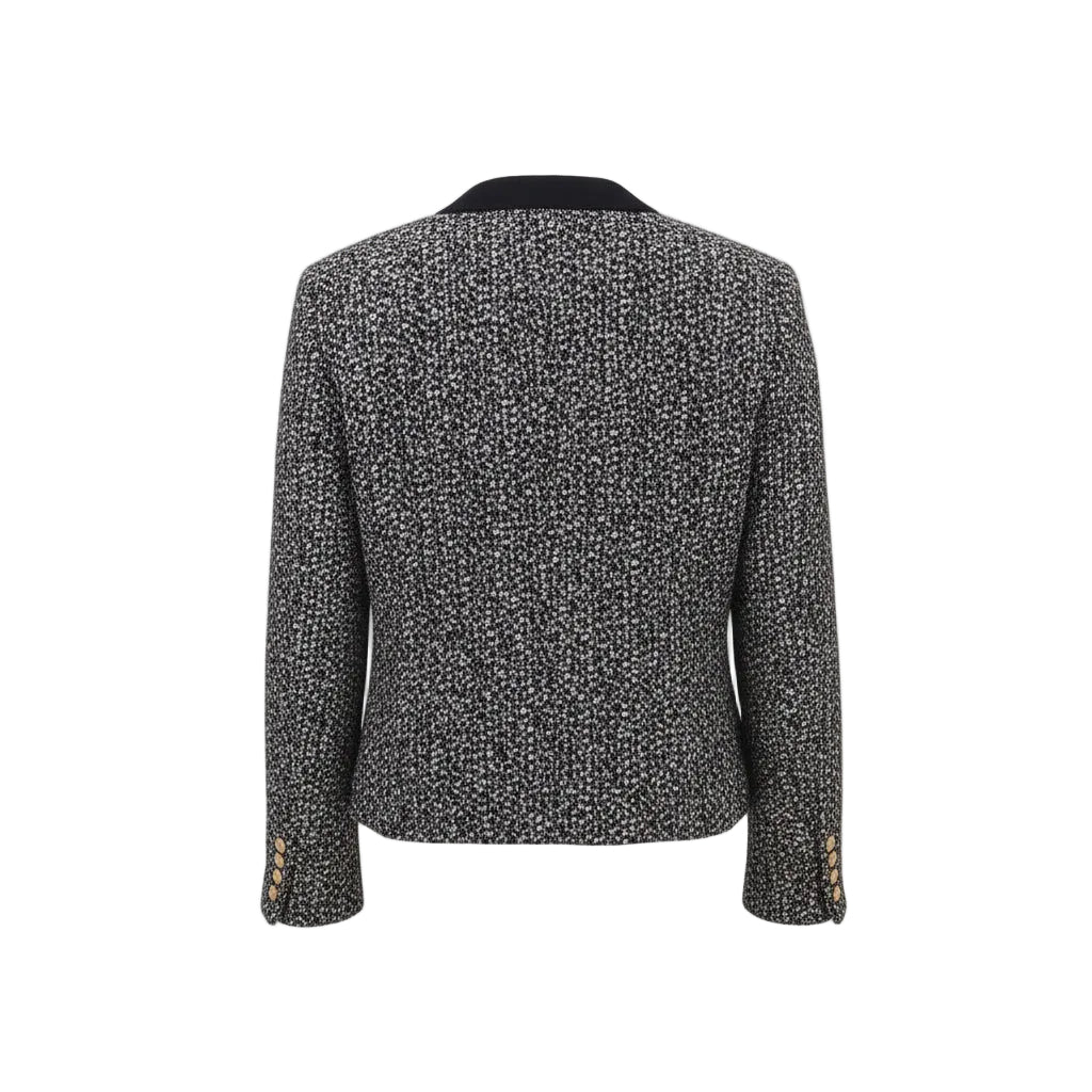 CELINE SALT AND PEPPER TWEED JACKET - SIZE 38