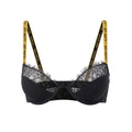 OFF-WHITE BLACK LACE LOGO BRA - SIZE 40