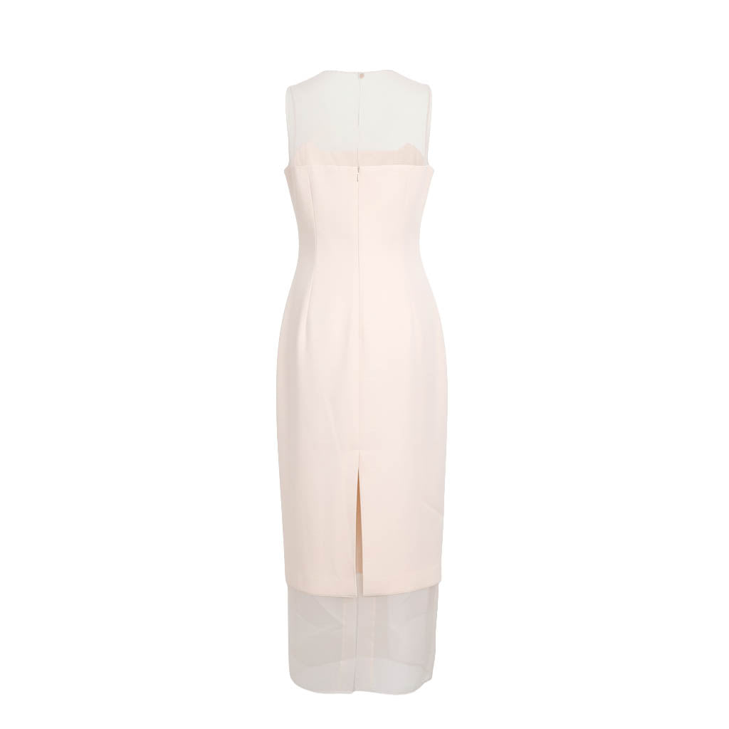 KHAITE CREAM SATIN DRESS WITH LAYERED TULLE DETAIL - SIZE 0