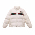 GUCCI CREAM PUFFER JACKET WITH LOGO AND REMOVABLE SLEEVES - SIZE 38