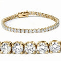 7Ct TW Round Lab Grown Diamond Women's Tennis Bracelet 14K Yellow Gold 7"