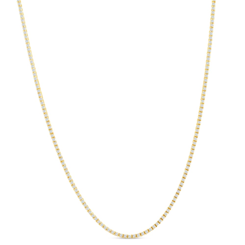 Certified 5Ct 18" Diamond Tennis Necklace 14k Yellow Gold Lab Grown