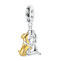 Girl Hugging Dog Dangle Charm