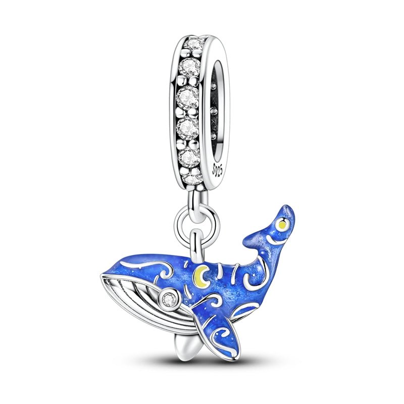 Glow-in-the-Dark Blue Whale Dangle Charm