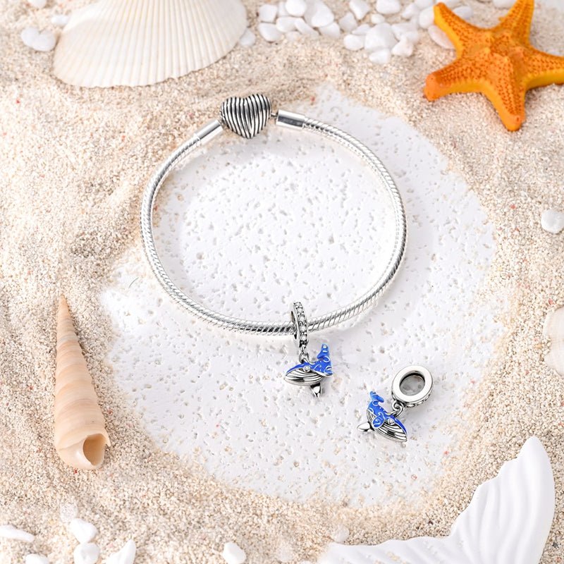Glow-in-the-Dark Blue Whale Dangle Charm