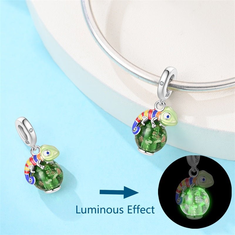 Glow in the Dark Luminous Chameleon Dangle Charm