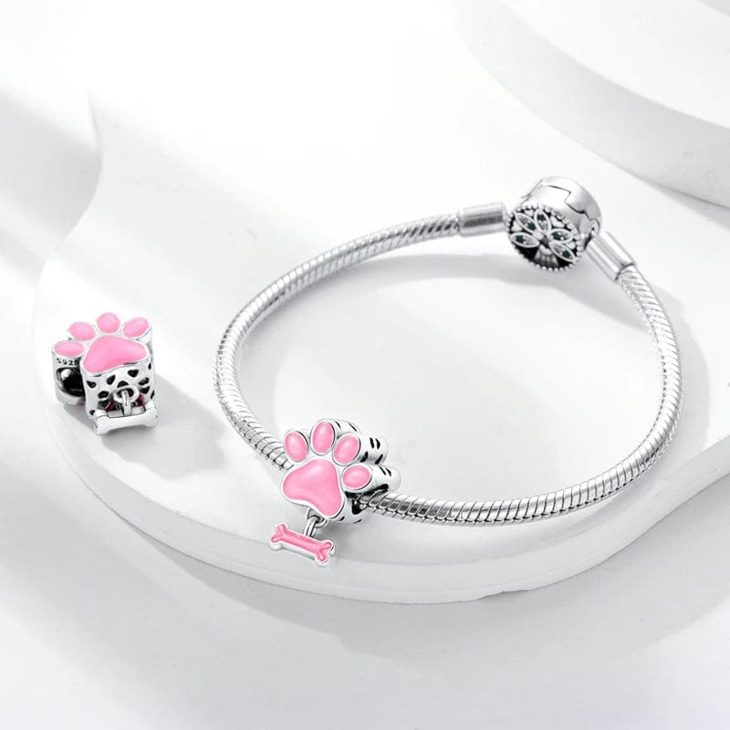 Glow in the Dark Luminous Paw and Bone Charm