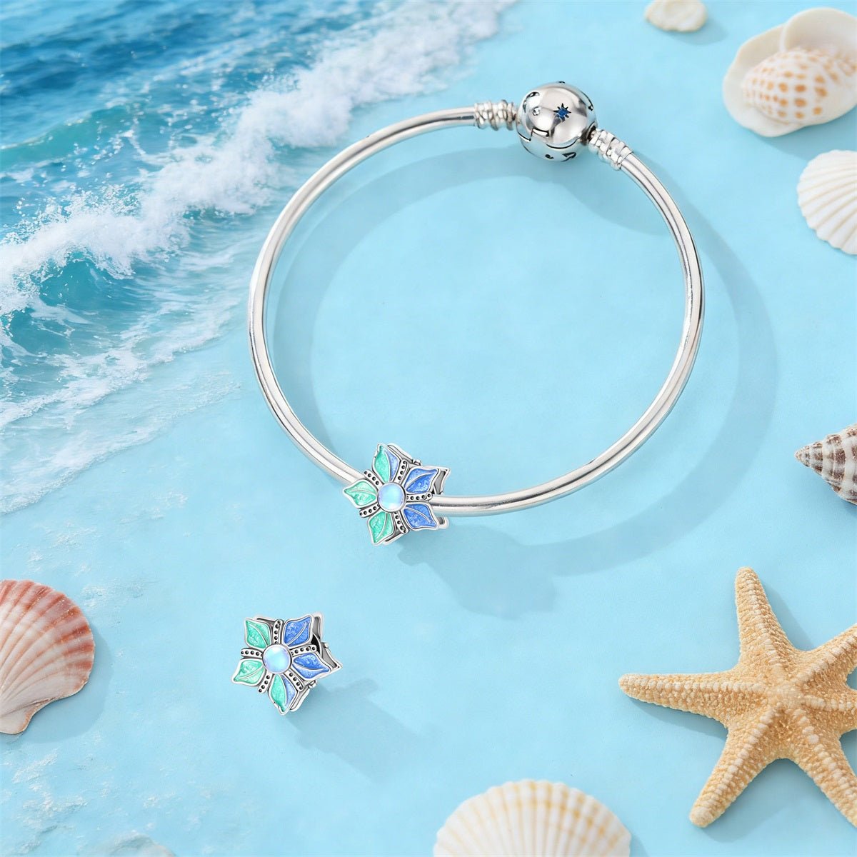 Glow-in-the-Dark Ocean Flower Charm