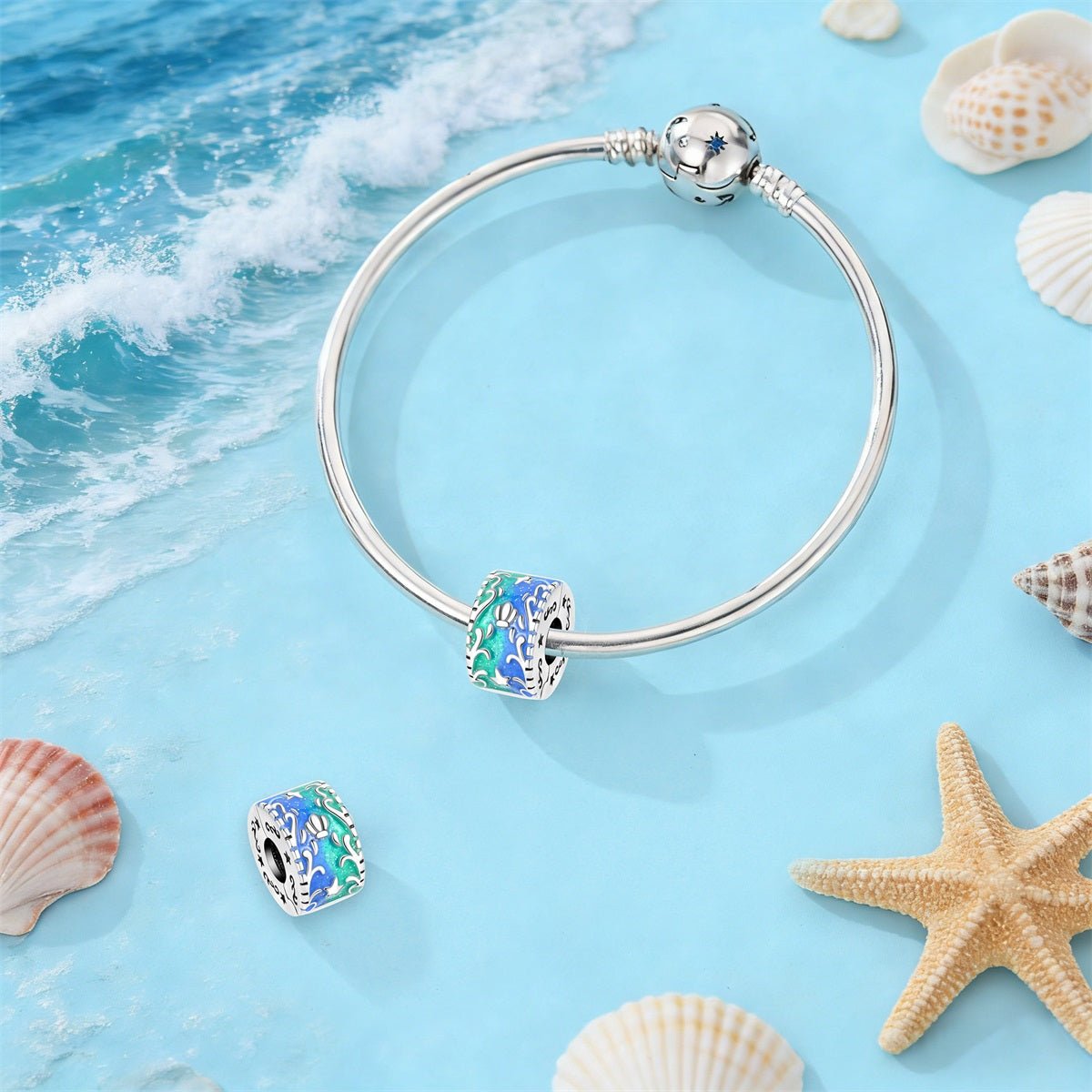 Glow-in-the-Dark Ocean Shell & Starfish Clip Charm