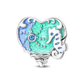 Glow-in-the-Dark Seahorse Ocean Heart Charm