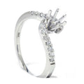 1/4ct Diamond Engagement Ring White Gold Setting 14K Size Selectable