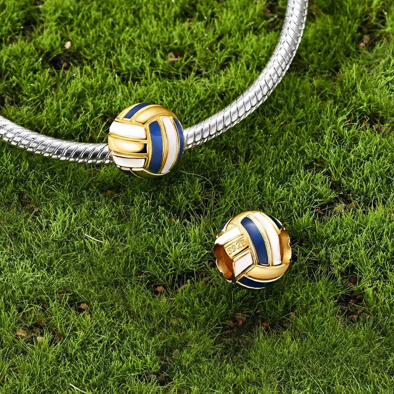 Gold Volleyball Charm