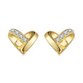 Golden Embrace Heart Stud Earrings