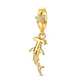Golden Hammerhead Shark Dangle Charm