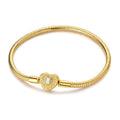 Golden Heart Clasp Snake Chain Bracelet