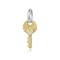 Golden Heart Key Charm