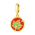 Golden Maple Leaf Autumn Dangle Charm