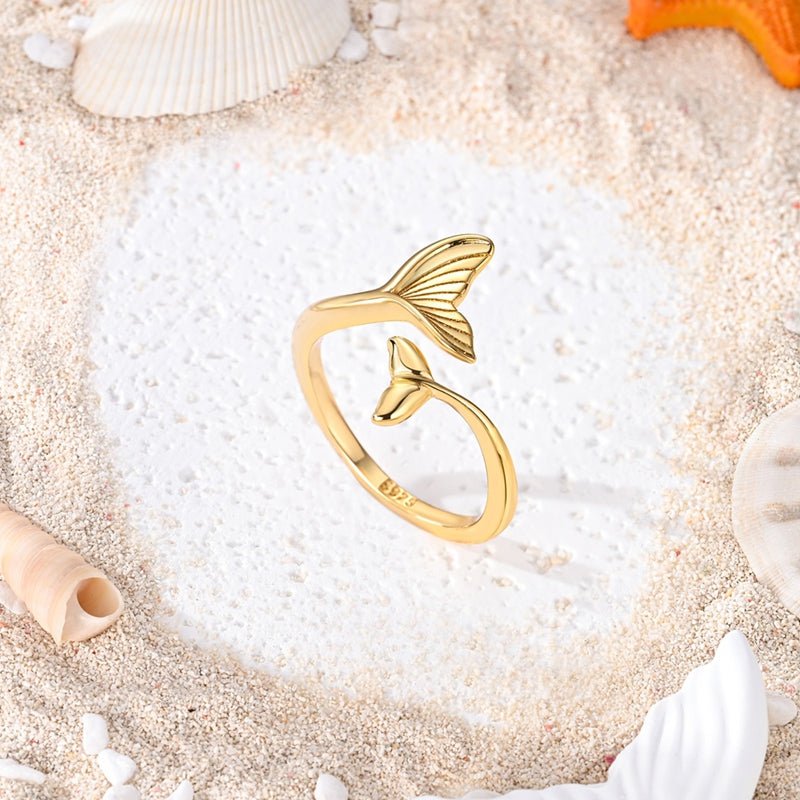 Golden Mermaid Tail Adjustable Ring
