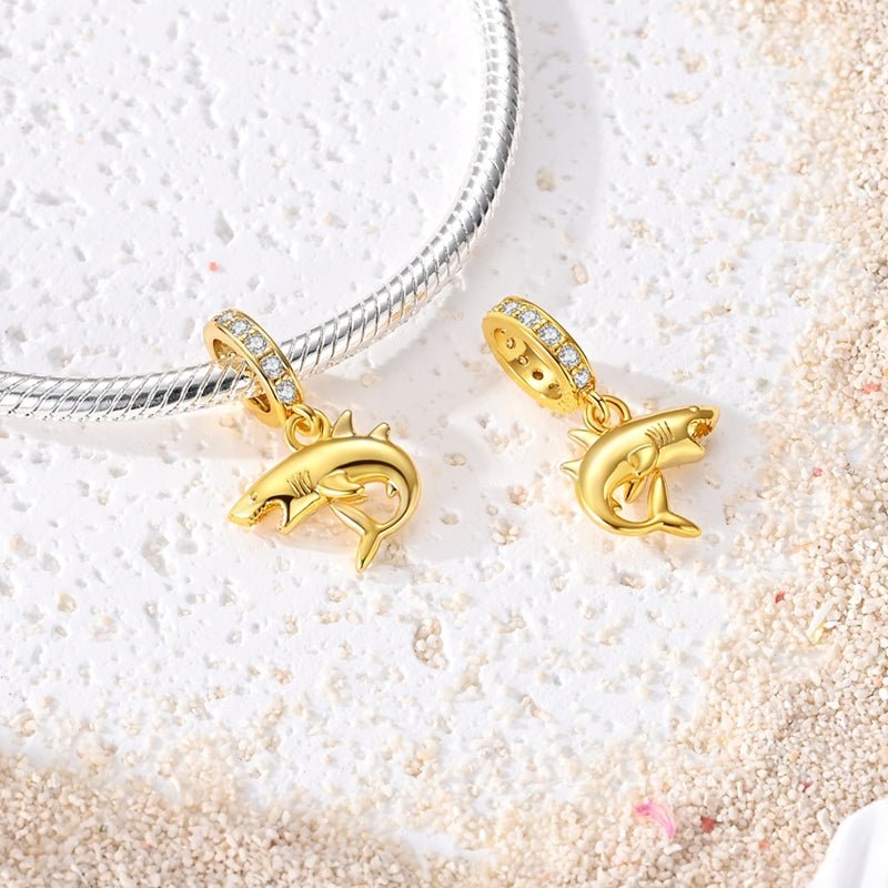 Golden Shark Dangle Charm