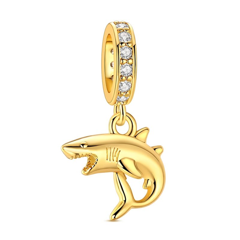 Golden Shark Dangle Charm