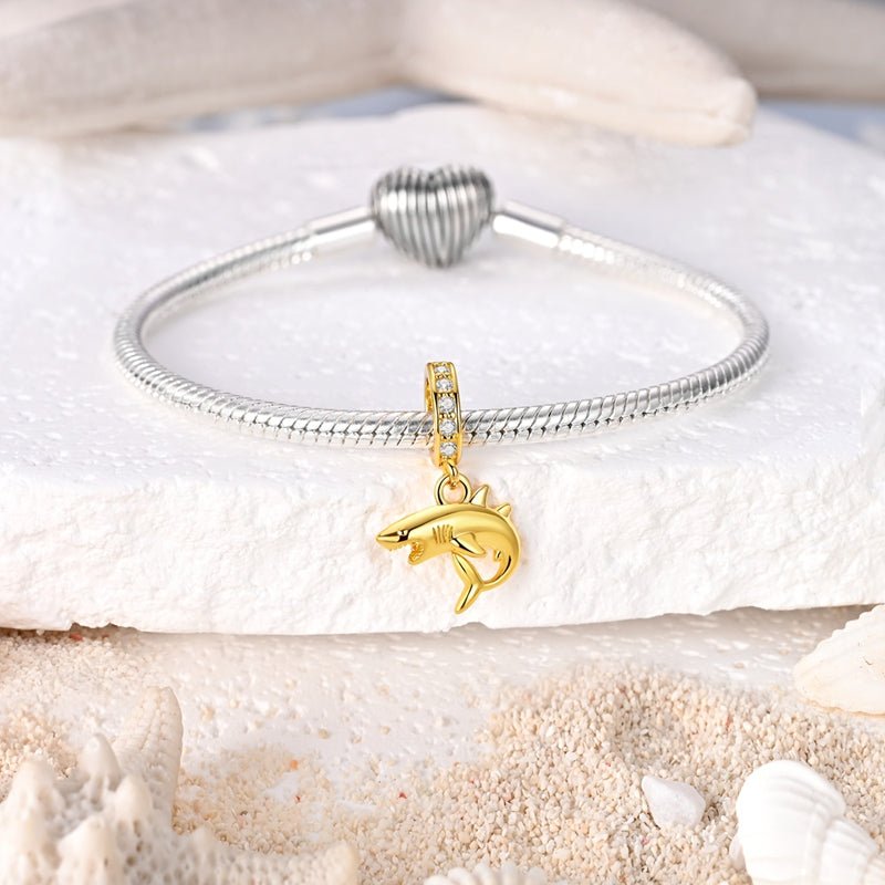 Golden Shark Dangle Charm