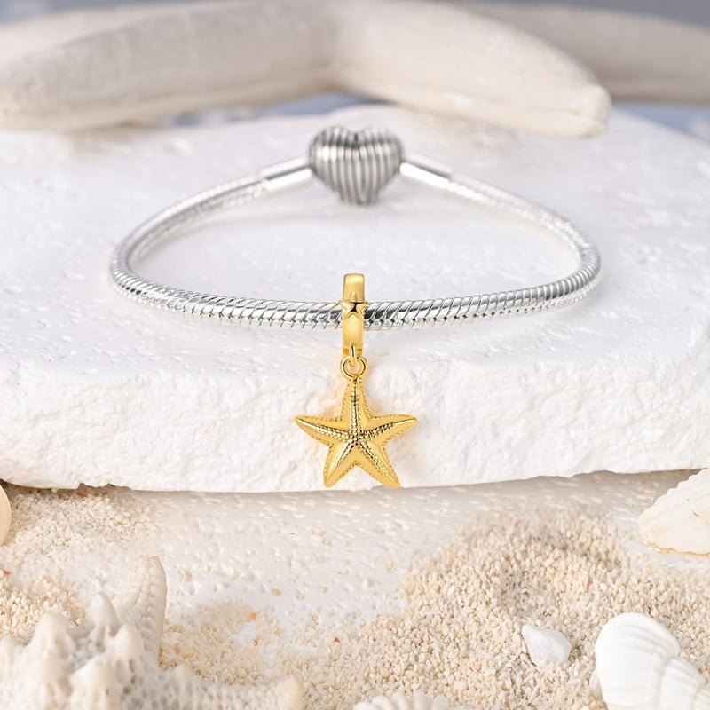 Golden Starfish Dangle Charm
