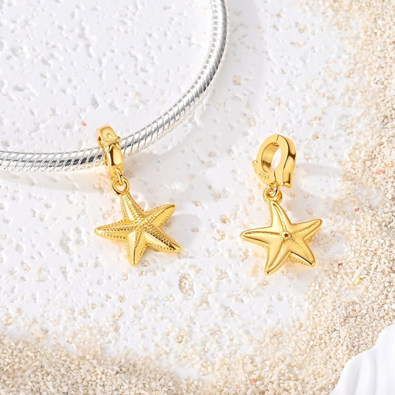 Golden Starfish Dangle Charm