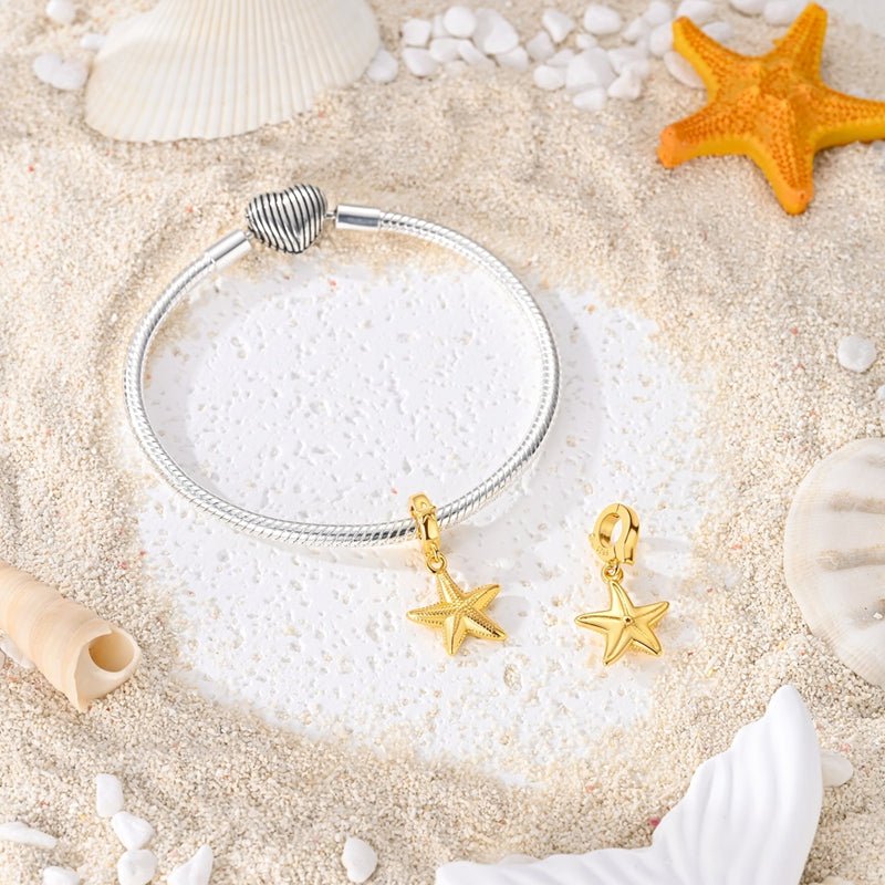 Golden Starfish Dangle Charm