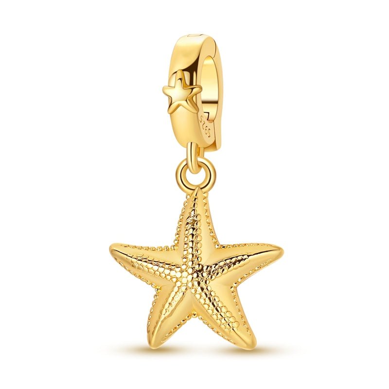 Golden Starfish Dangle Charm