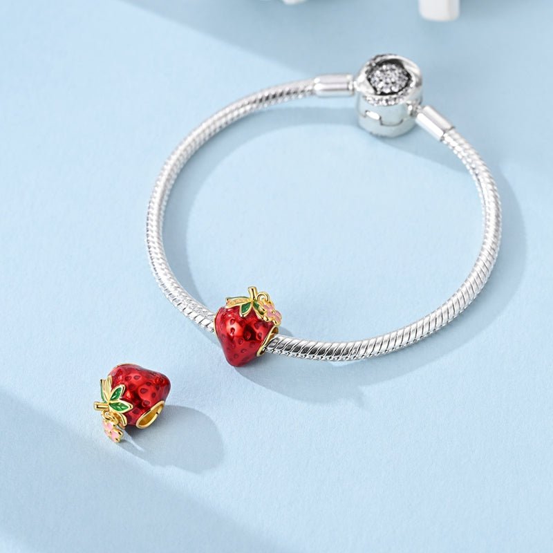 Golden Strawberry Bloom Charm